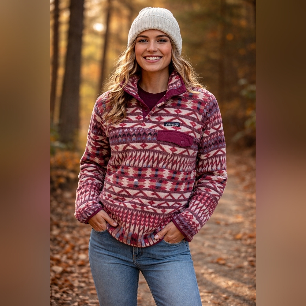 Patagonia Synchilla Snap-T Fleece Pullover XS Women’s Geometric Aztec... - Picture 1 of 13